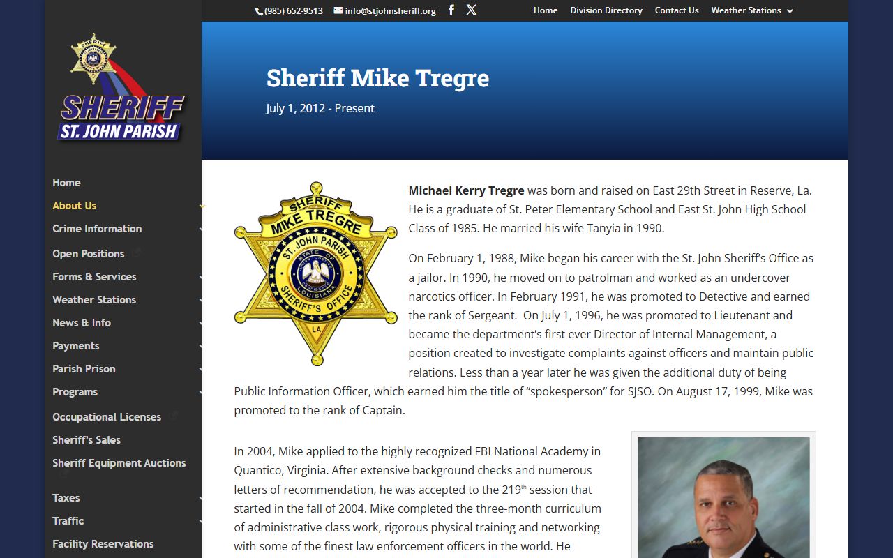 St. John the Baptist Parish arrest records Sheriff Michael Tregre