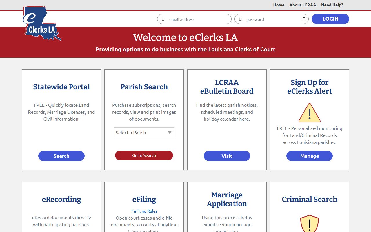 St. John the Baptist Parish court records eClerks LA portal