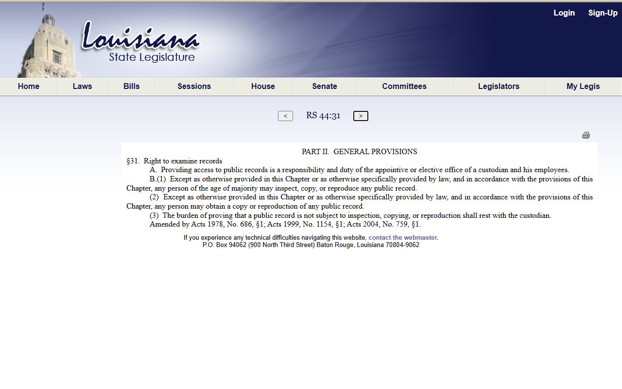 St. John the Baptist Parish court records Louisiana inspection rights statute