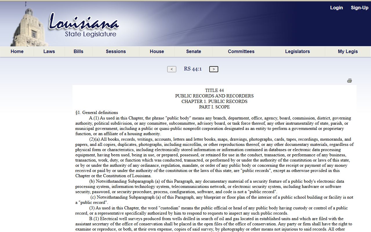 St. John the Baptist Parish court records Louisiana public records definition