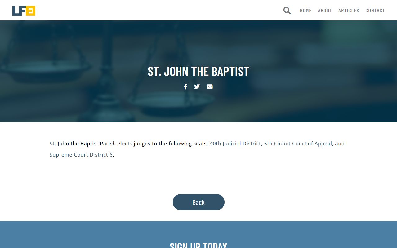 St. John the Baptist Parish court records judiciary parish page