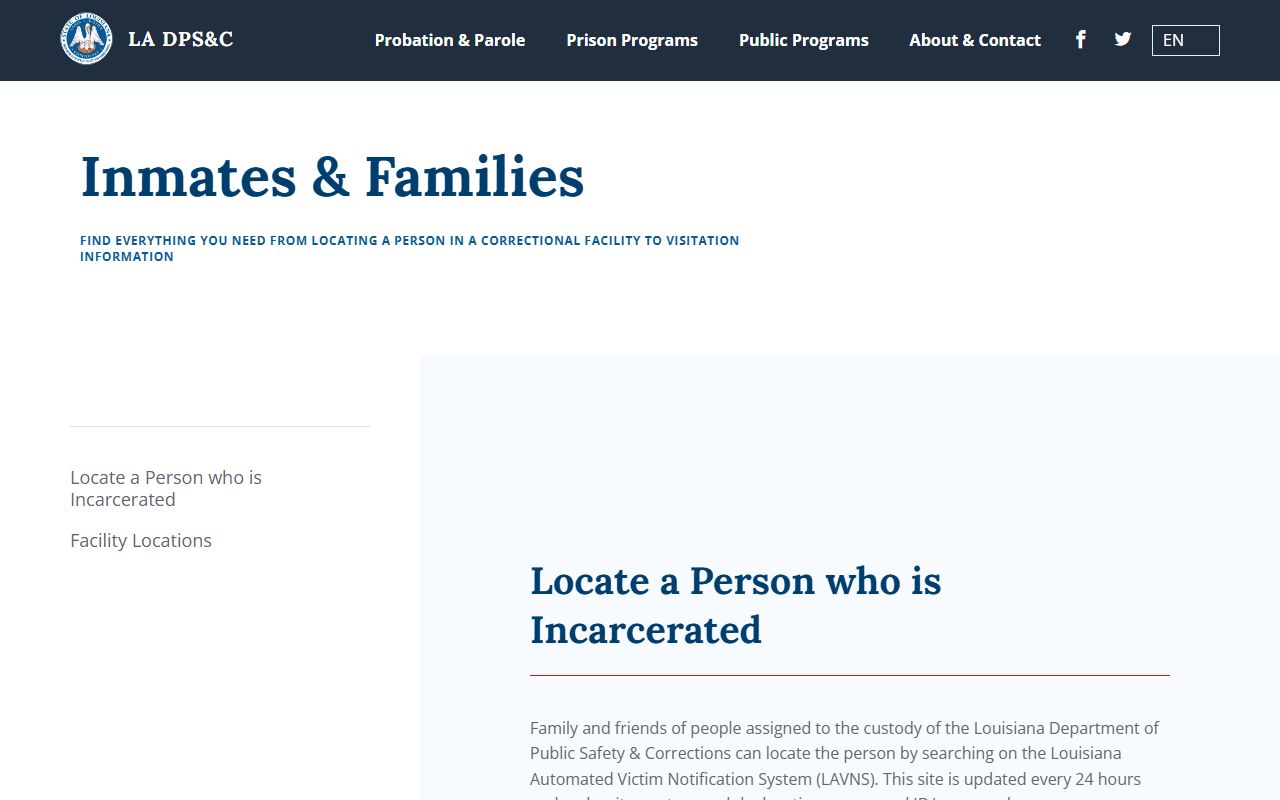 St. John the Baptist Parish inmate records Louisiana DPSC inmate information