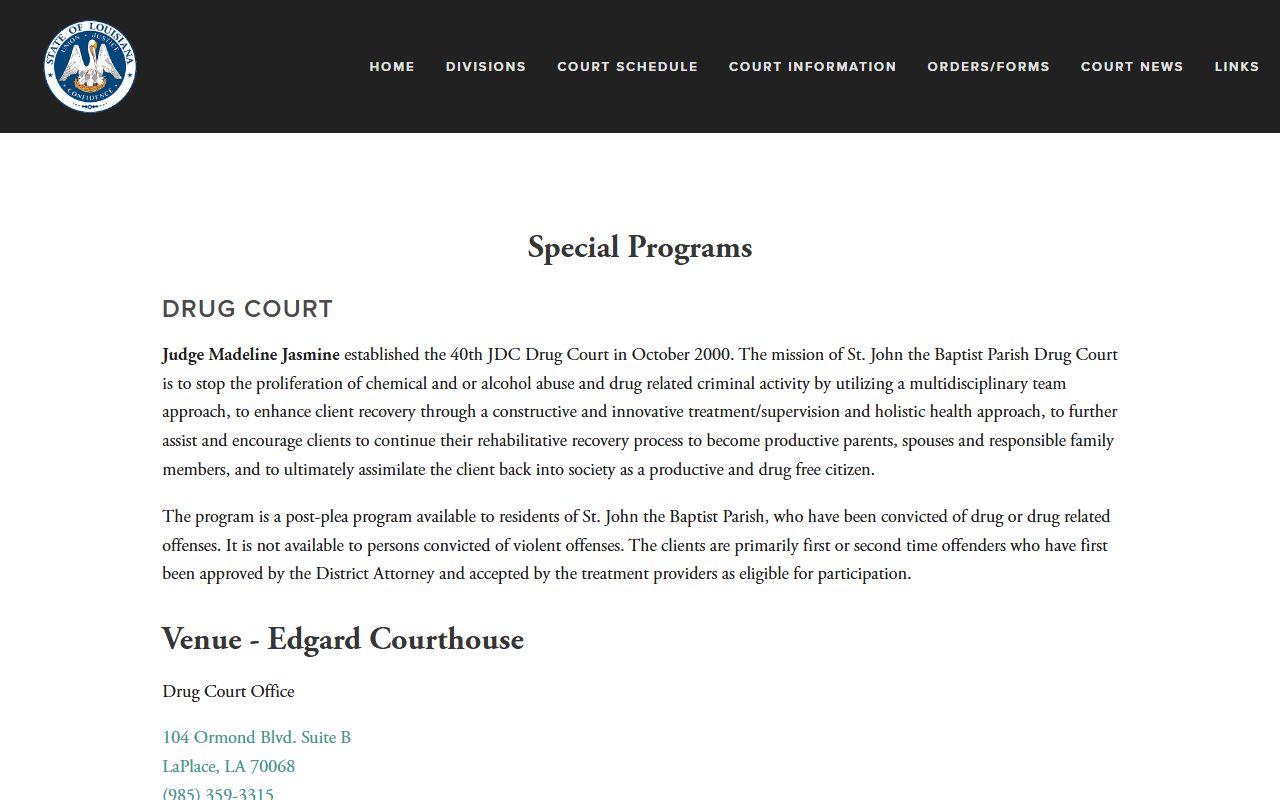 St. John the Baptist Parish probate records 40th JDC source