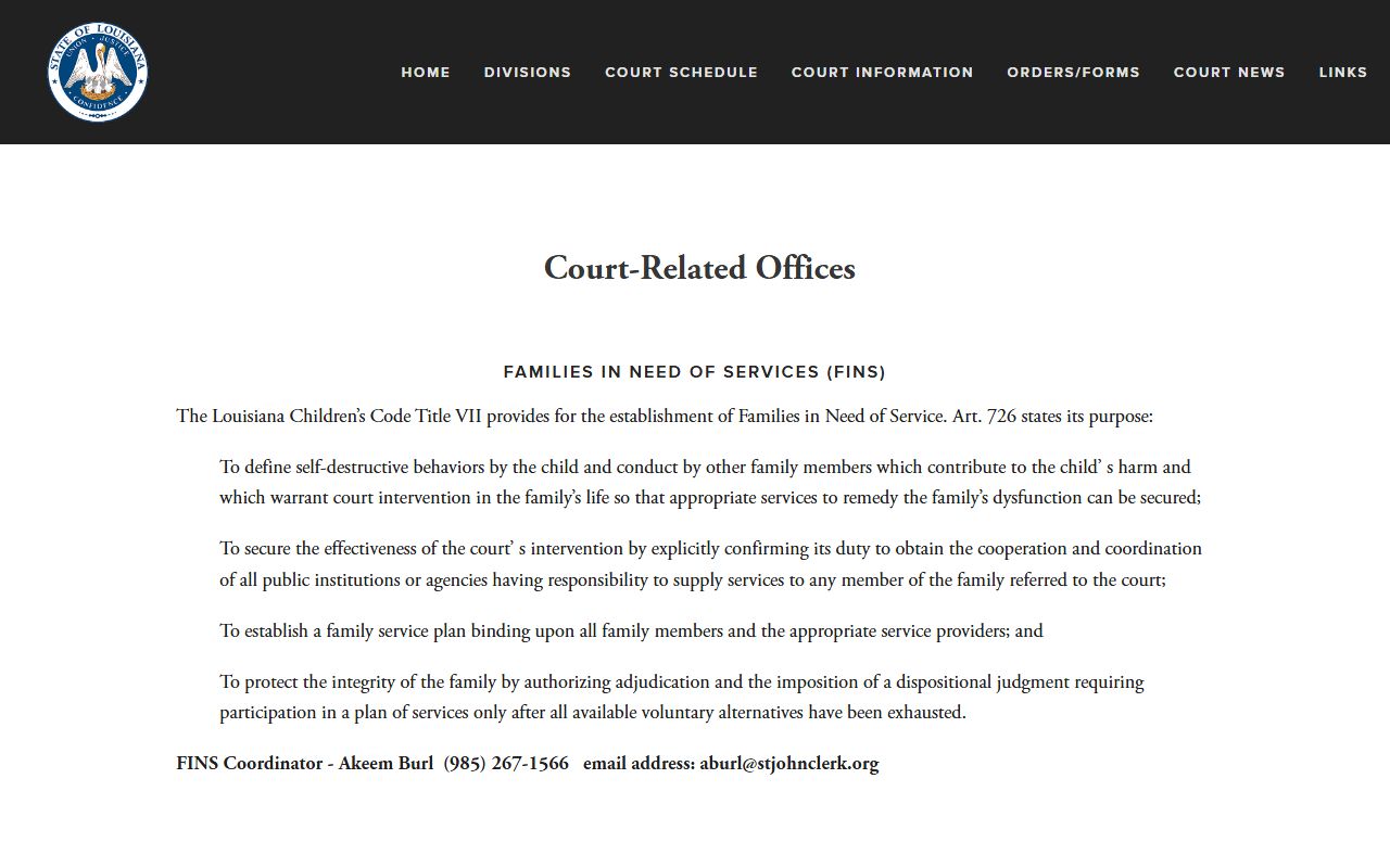 St. John the Baptist Parish warrant records 40th JDC related offices